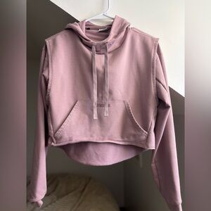 Gymshark Women's Mauve Cropped Hoodie